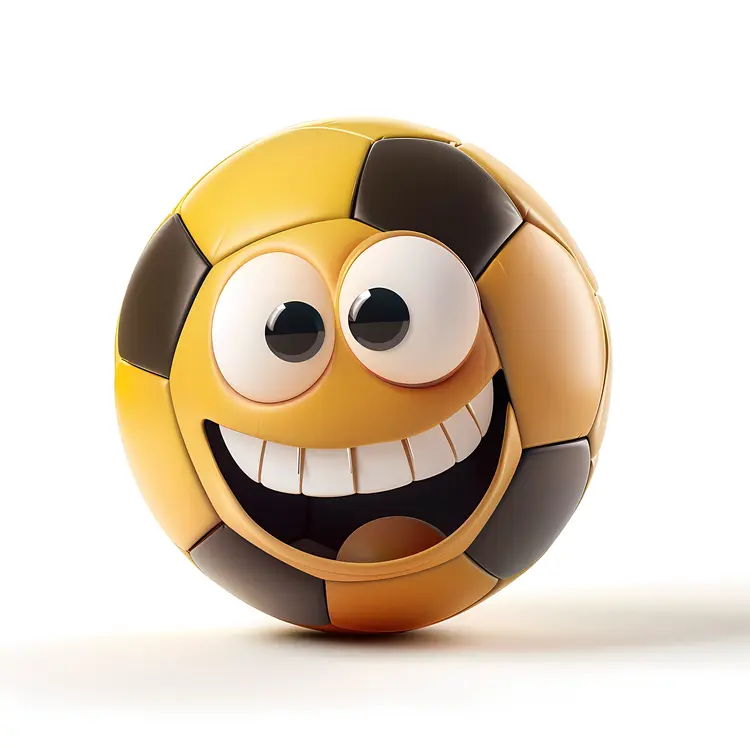 Cartoon Soccer Ball with Face