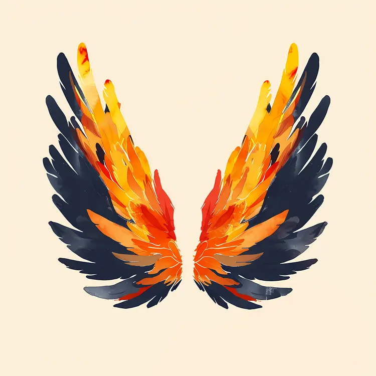 Vibrant Feathered Wings Artwork