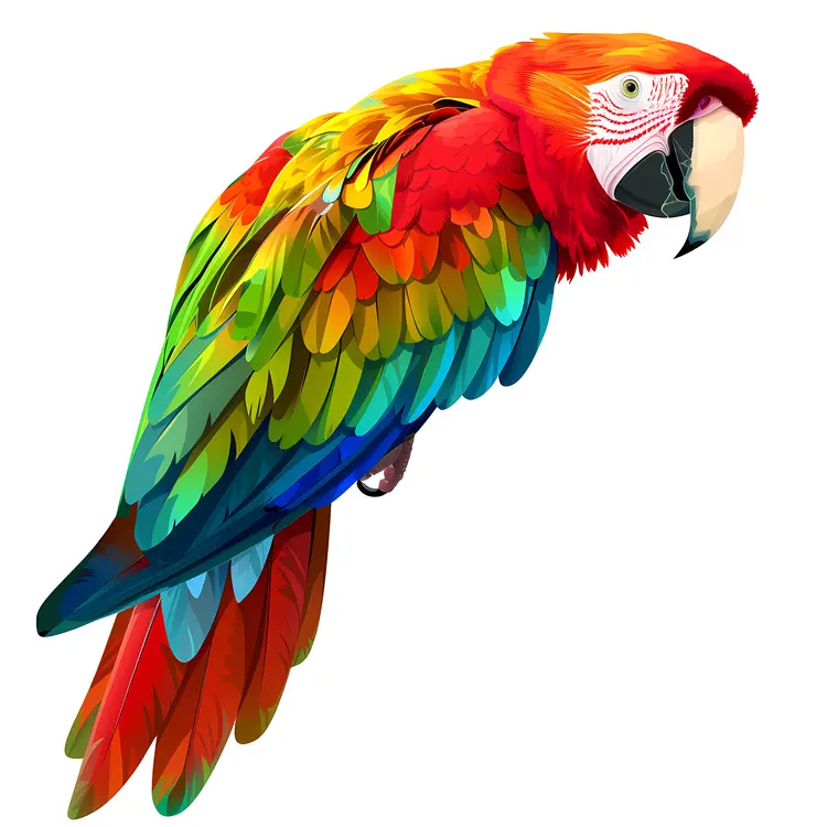 Colorful Parrot on a Branch