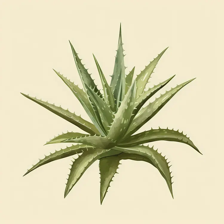 Green Aloe Vera Plant Illustration