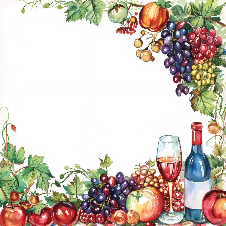 Harvest Celebration with Wine and Fruits