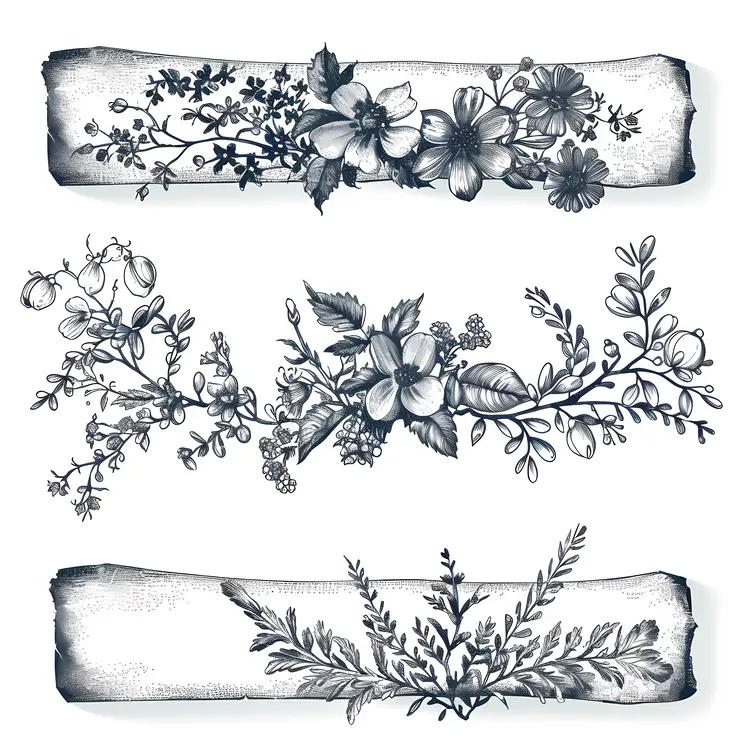 Vintage Floral Banner Decoration