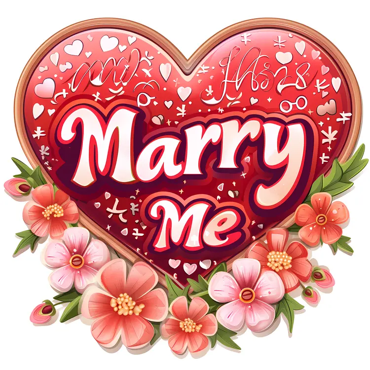 Heart-shaped Marry Me Proposal with Flowers