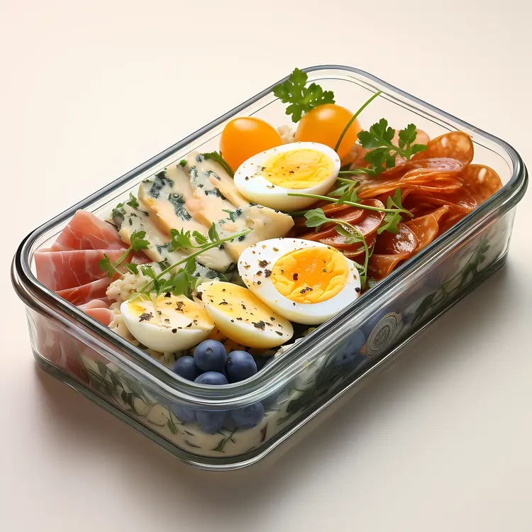 Nutritious Bento Box with Eggs and Cheese