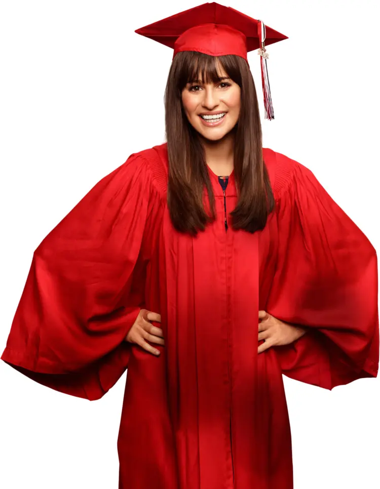Graduate in Red Cap and Gown