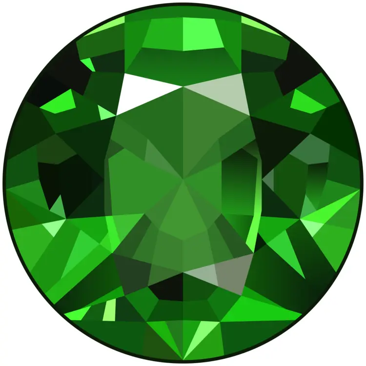 Shiny Green Round Gemstone