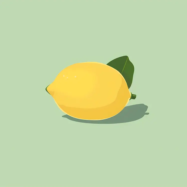 Yellow Lemon on Green Background