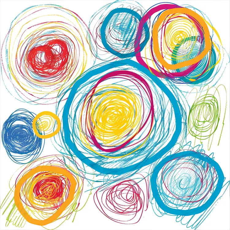 Colorful Circles Scribble
