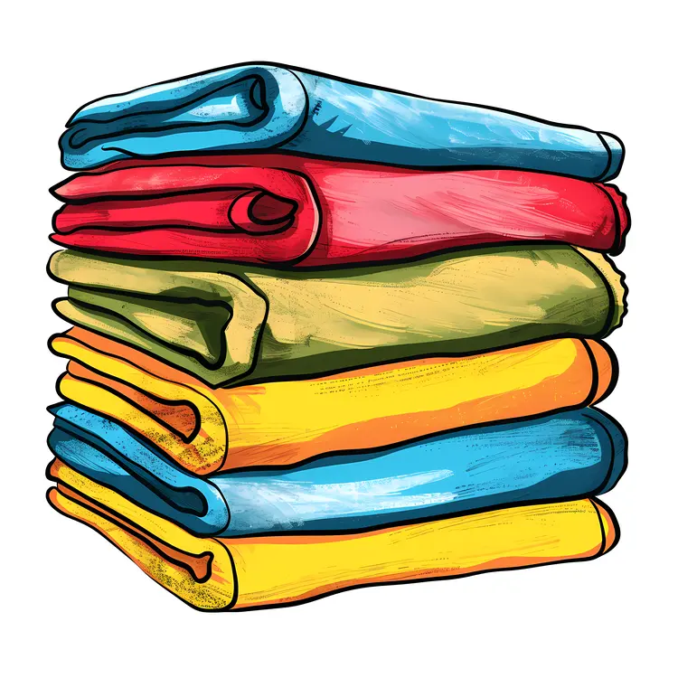 Stack of Colorful Towels
