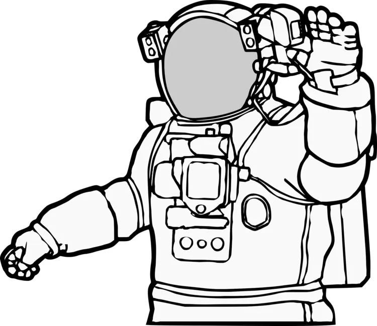 Astronaut in Space Suit Outline