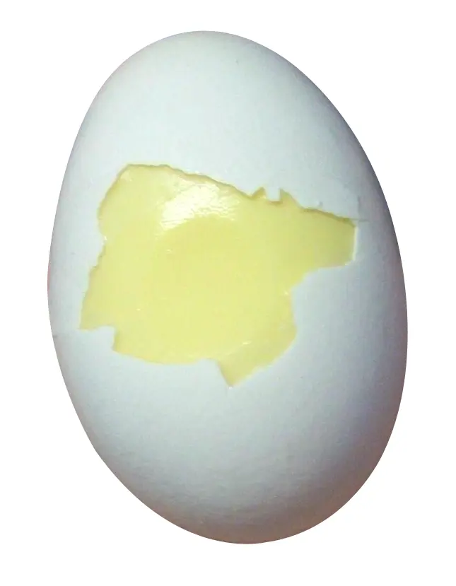 Boiled Egg with Partially Peeled Shell