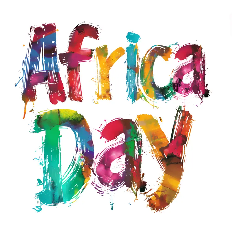 Painted Africa Day Text Art