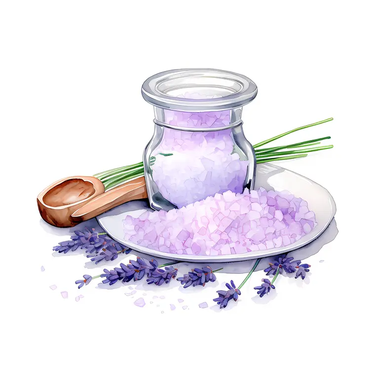 Lavender Bath Salts in Glass Jar