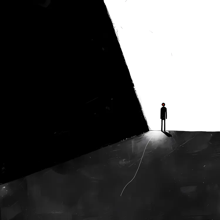 Silhouette Person in Light and Shadow