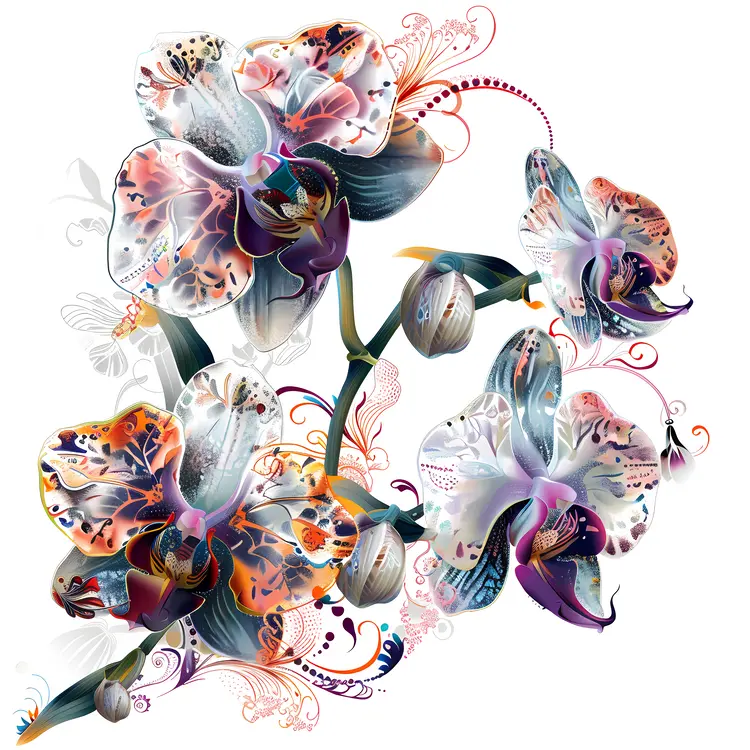 Artistic Orchids Illustration