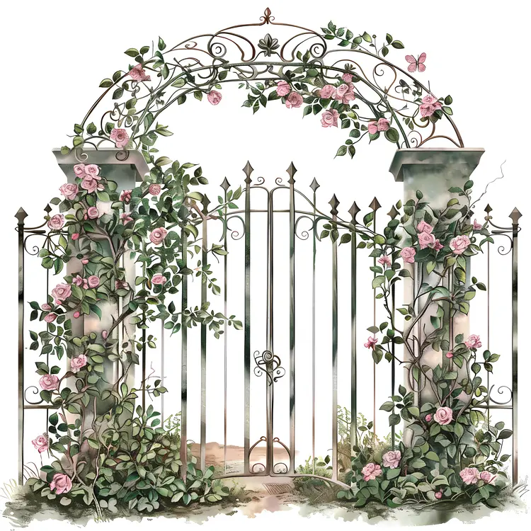 Elegant Floral Garden Gate