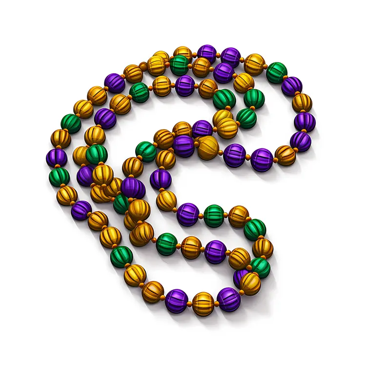 Striped Mardi Gras Beads