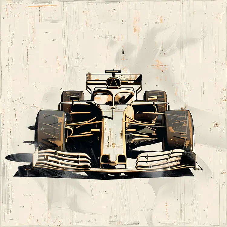 Vintage Formula 1 Car Illustration