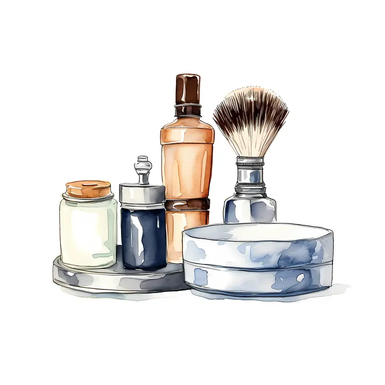 Shaving Kit with Brush and Bottles