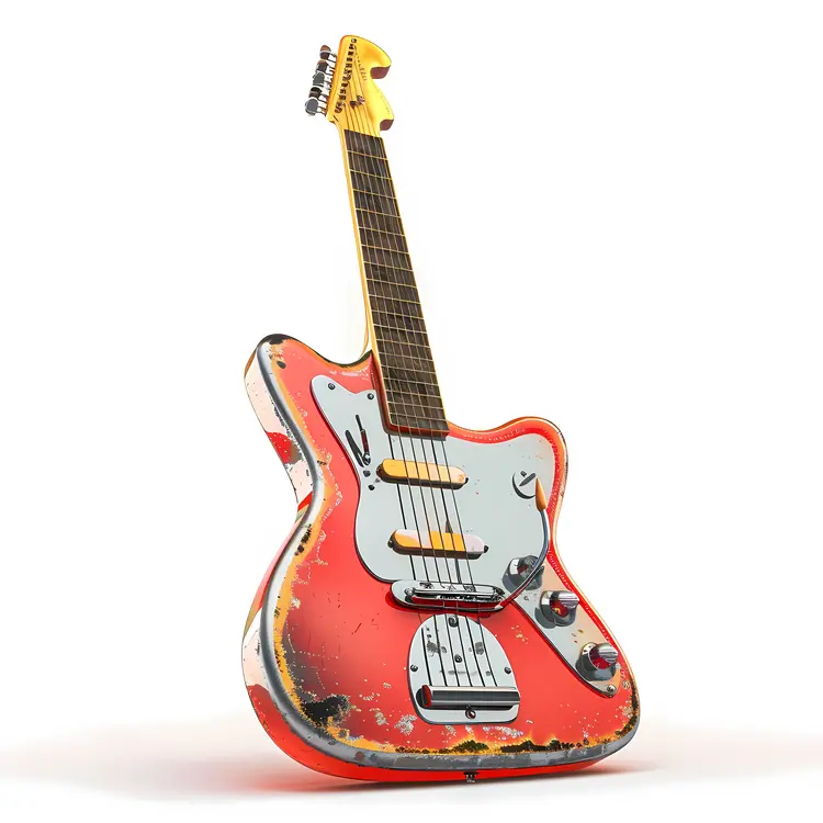 Vintage Red Electric Guitar