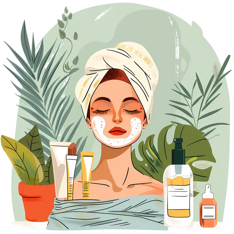 Relaxing Skincare Routine with Face Mask