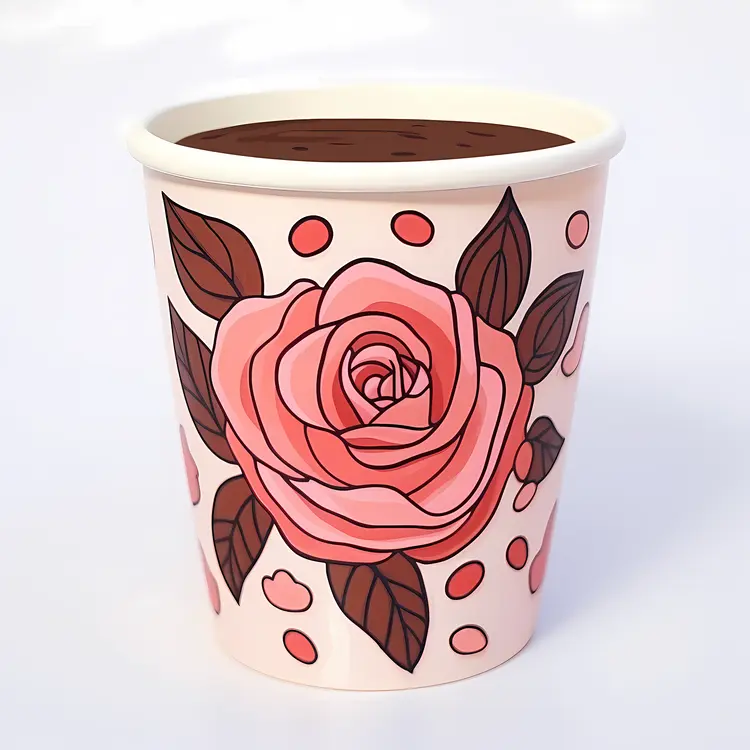 Cup with Rose Design