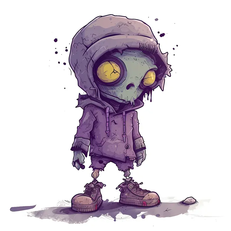 Cute Zombie in Green Hoodie