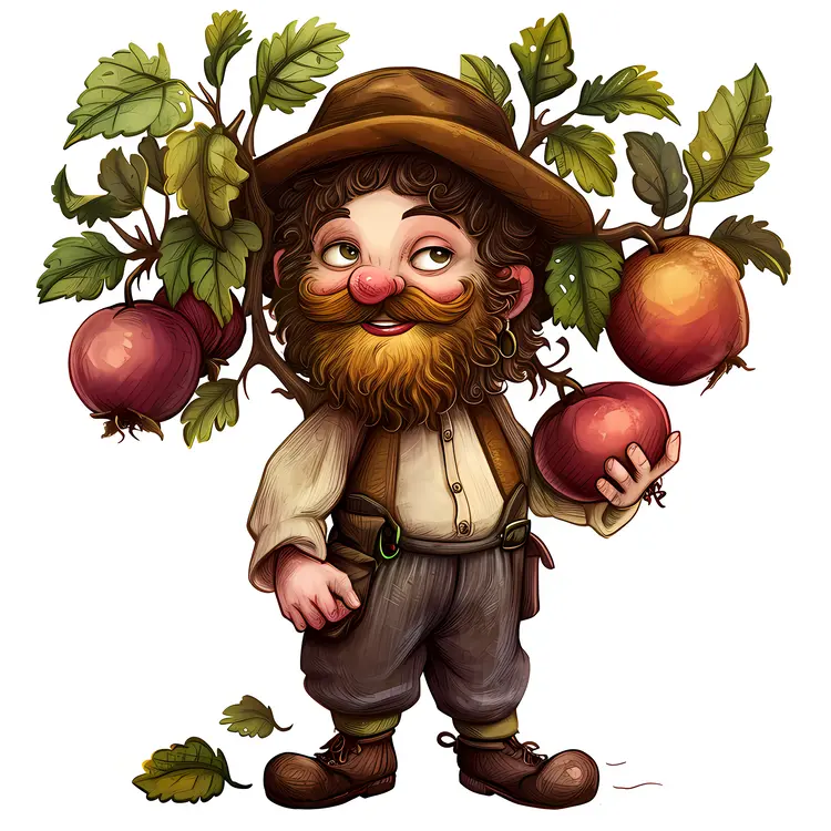 Man with Apples and Tree