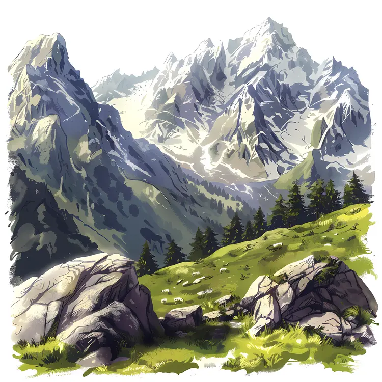 Beautiful Mountain Landscape with Rocky Terrain
