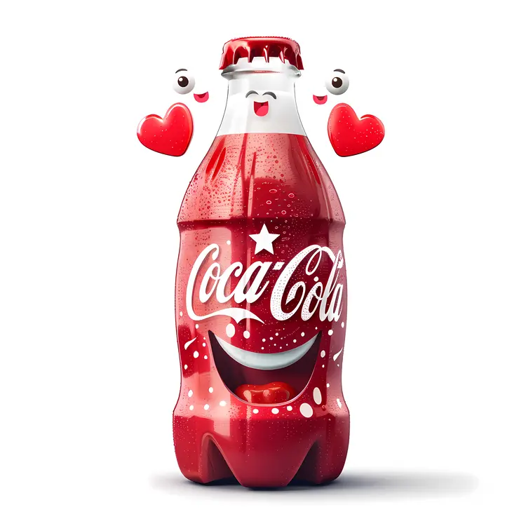 Cute Coca-Cola Bottle with Hearts