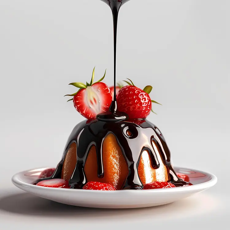 Chocolate Pudding with Strawberries