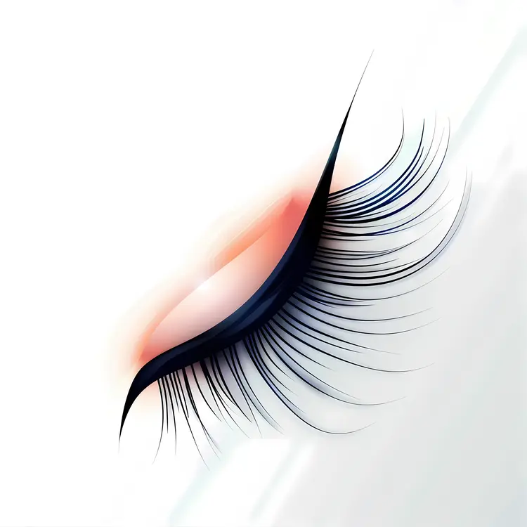 Closed Eye with Long False Eyelashes