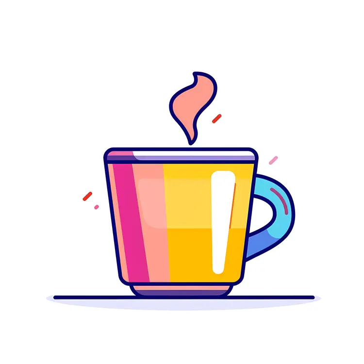 Colorful Cup with Hot Drink
