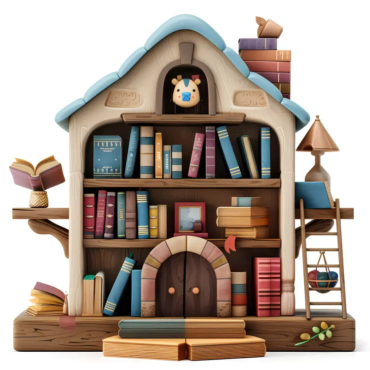 Cute Doodle House Bookshelf