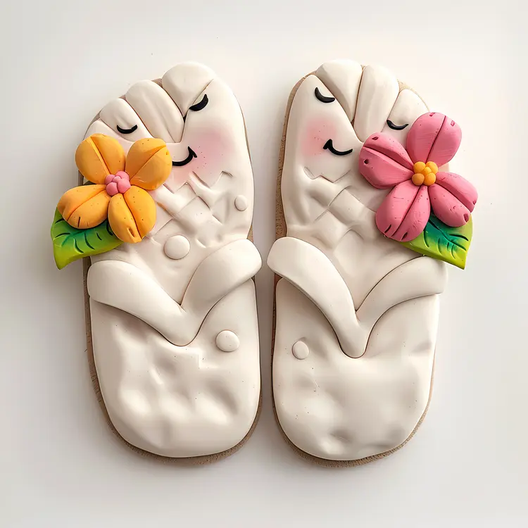 Cute Sandals with Flower Design