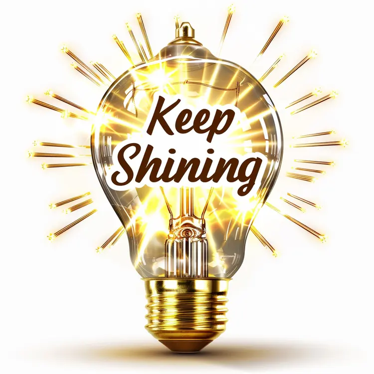Keep Shining with Glowing Light Bulb