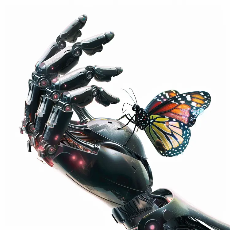 Robot Hand with Butterfly