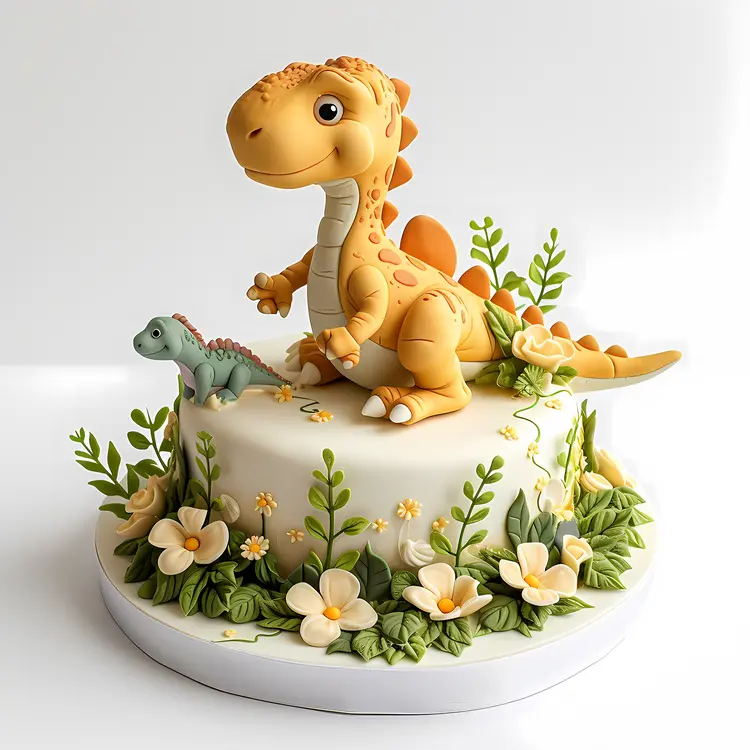 Orange Dinosaur Cake for Kids Birthday