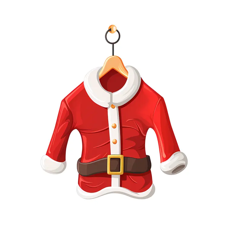 Santa Jacket with Belt and Fur Trim