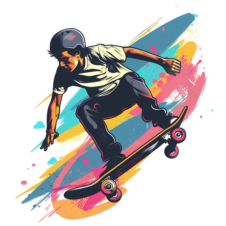 Dynamic Skateboarder Illustration