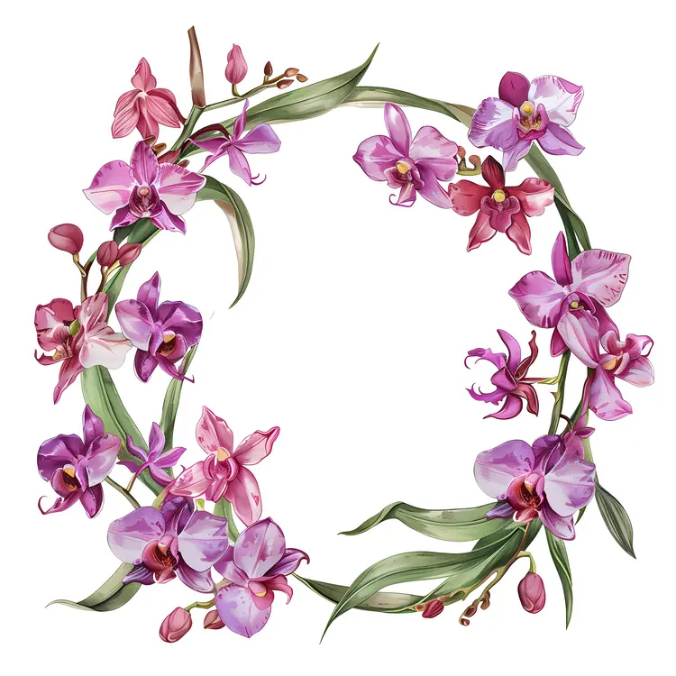 Elegant Purple Orchid Wreath