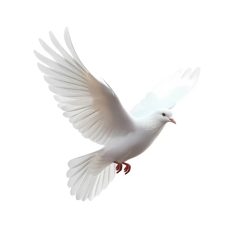 Graceful White Dove in Flight