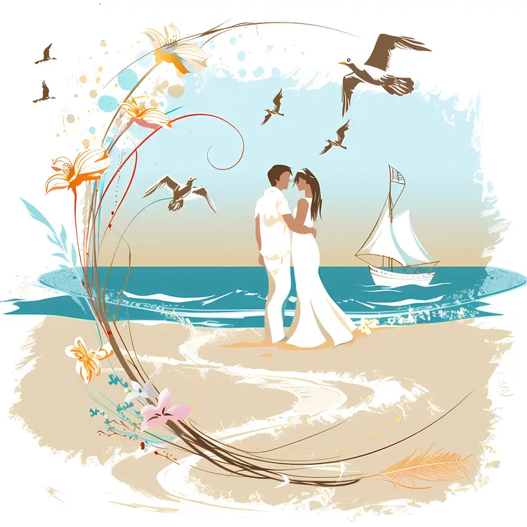 Romantic Couple on Seaside
