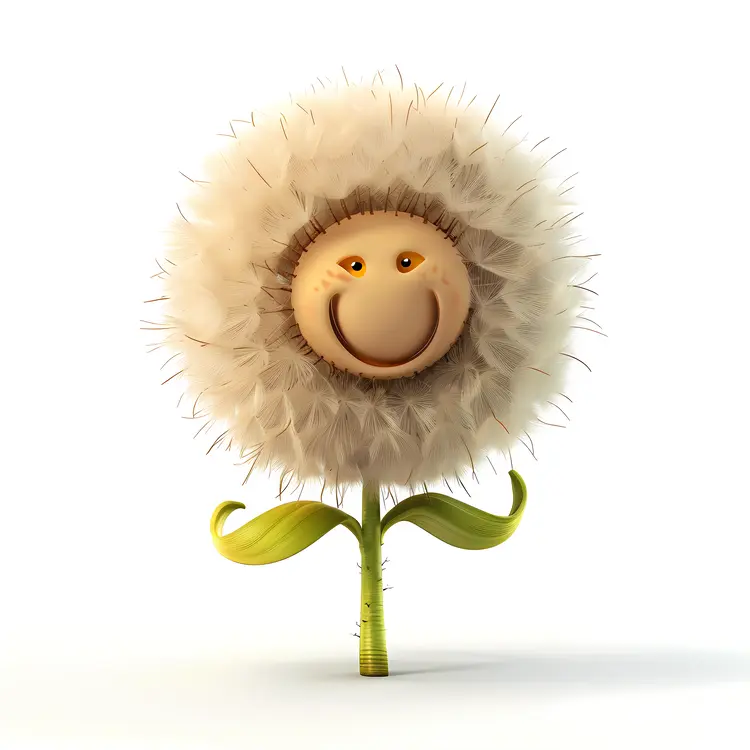 Happy Dandelion Cartoon