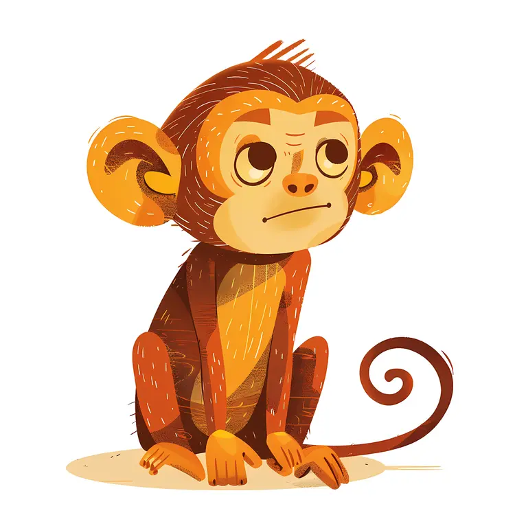 Orange Cartoon Monkey