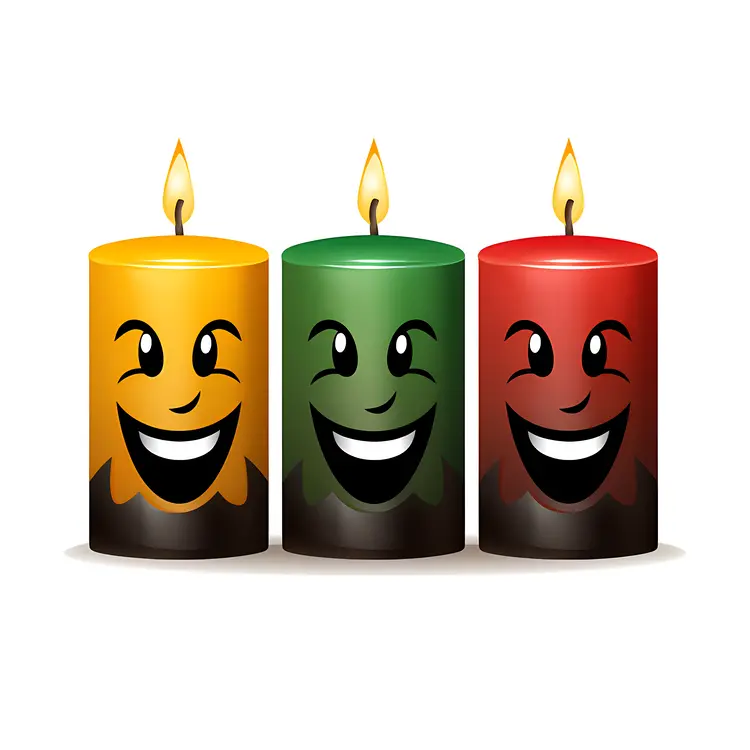 Colorful Candles with Smiling Faces