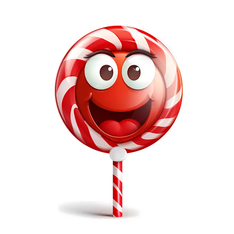 Happy Red Swirl Lollipop