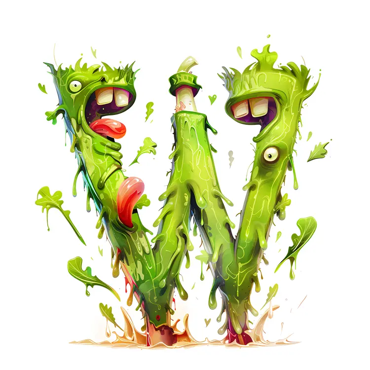 Green Monster Letter W