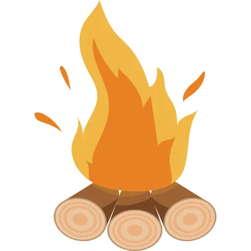 Cartoon Campfire with Logs