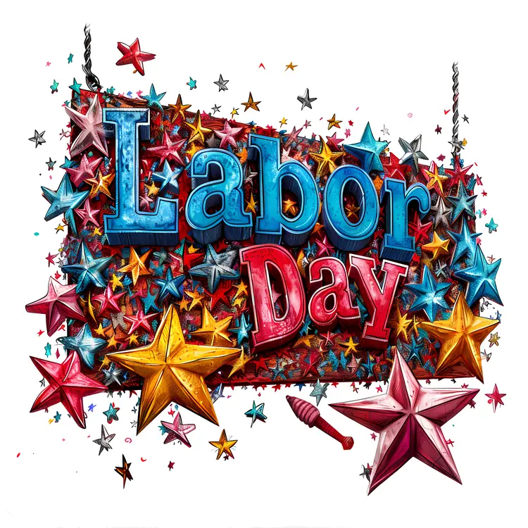 Labor Day Stars and Text